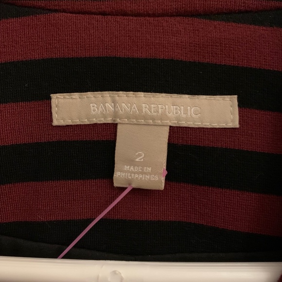 Banana Republic Burgundy and Black Horizontal Striped Blazer - Picture 3 of 3